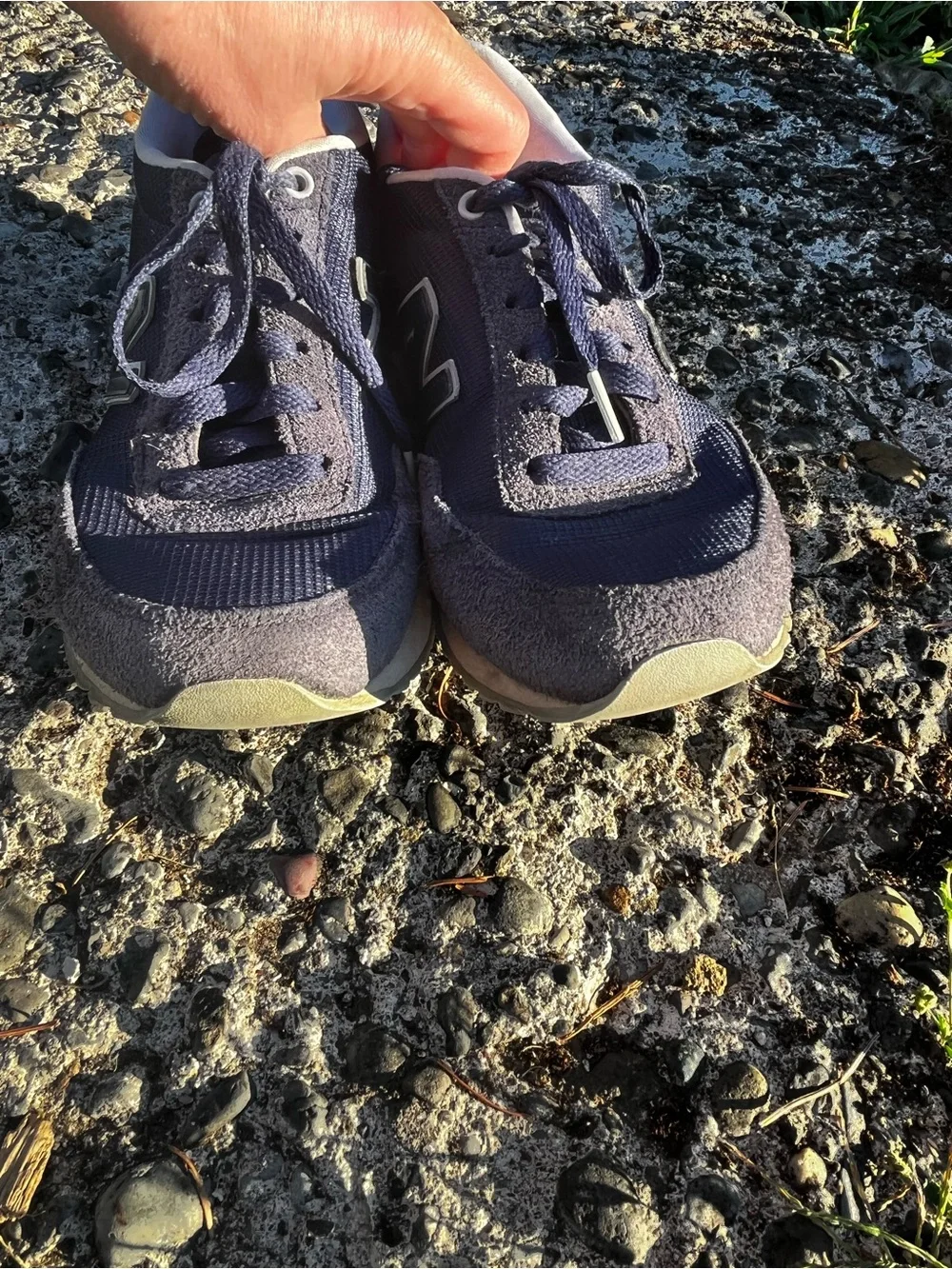 New Balance Dark Navy Lace-Up Sneakers with Cream Midsole